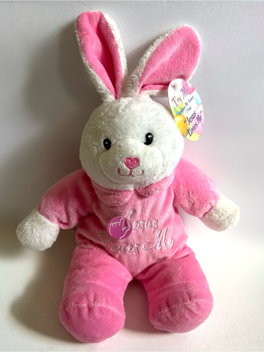 DanDee Jesus Loves Me Bunny Rabbit Plush Musical Singing NWT 13" Faith Gift